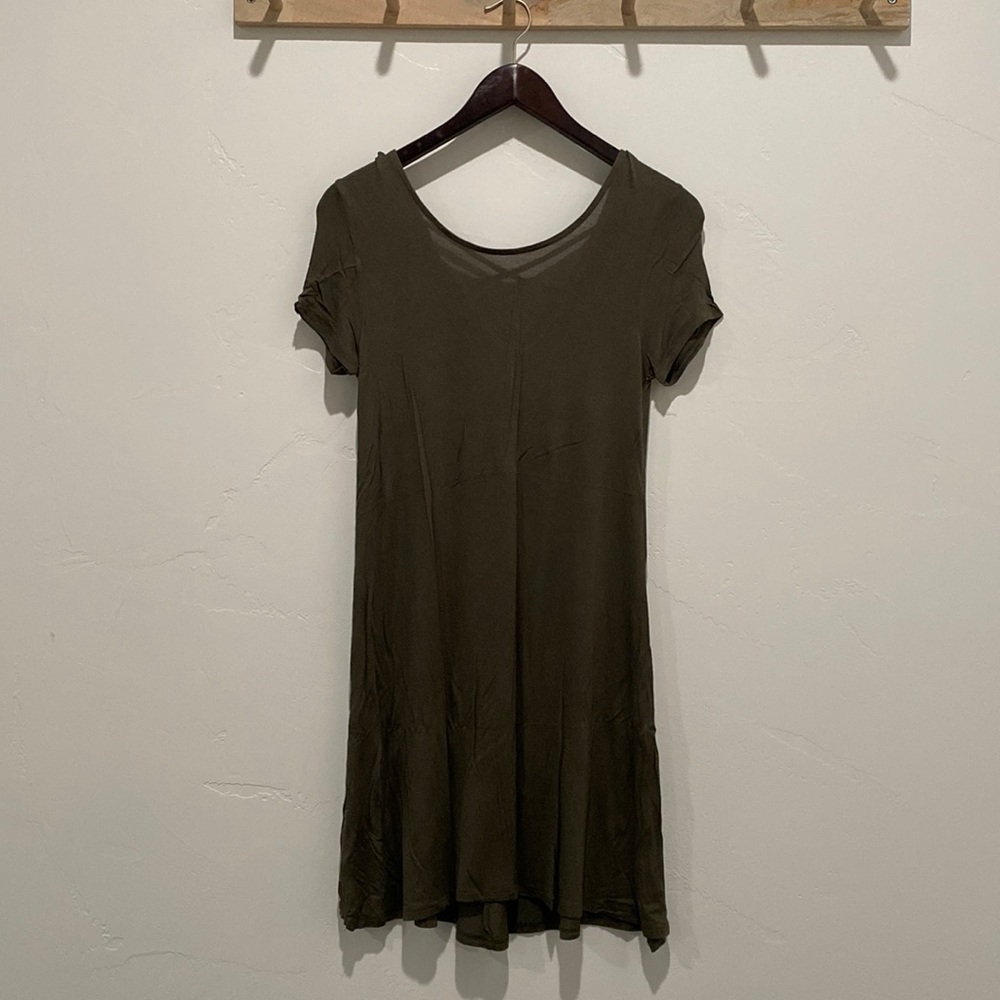 Mossimo Supply Company Green Swing Tee Shirt Dress